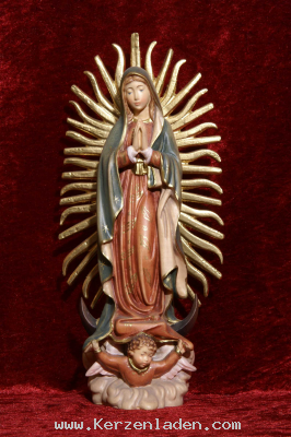 Marienfigur von der Firma Dolfi aus Südtirol/ geschnitzt und bemalt/ Madonna von Guadalupe
