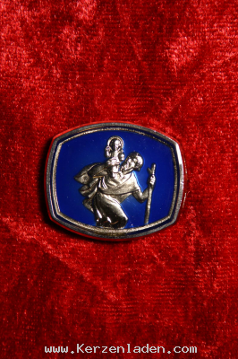 Christopherusplakette magnetisch und zum Kleben blauer Hintergrund