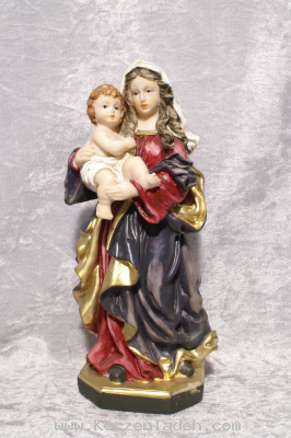 Madonna mit Kind Marienfigur aus Kunststoff bemalt
