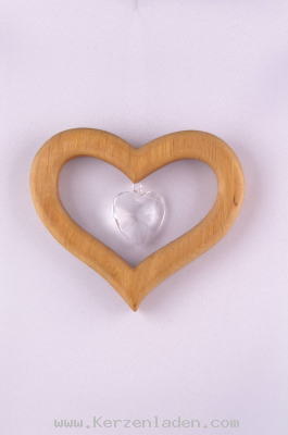 Fensterhnger/ Holz/ Herzform mit Kristall