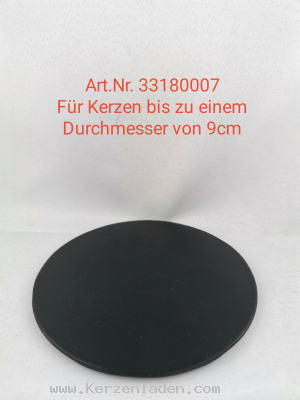 Alu Kerzenteller rund schwarz für Kerzen mit einem max. Durchmesser von 10cm