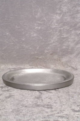 Kerzenteller oval matt aus Aluminium gegossen und gebürstet Handarbeit der Firma Sandner