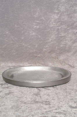 Kerzenteller oval matt aus Aluminium gegossen und gebrstet Handarbeit der Firma Sandner