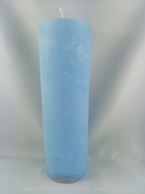 250-80mm babyblau Uni ICE Kerze der Firma Weizenkorn
Brenndauer ca. 160Std.