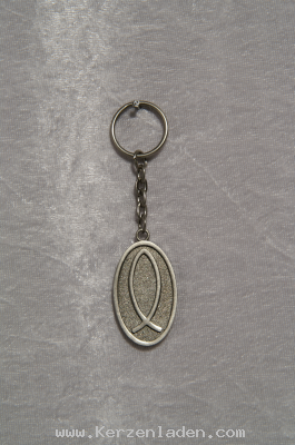 Schlsselanhnger/ Metall/ Oval mit Fisch