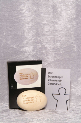 Schutzengel-Handschmeichler aus echtem Lindenholz/ Dein Schutzengel schenke dir Gesundheit/ in schner Geschenkverpackung