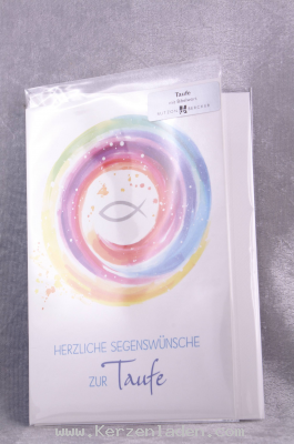 Geldgeschenkkarte zur Taufe mit Bibelwort auf der Rckseite, mit farbigem Kuvert
Text auf dem Produkt: Von allen Seiten umgibst du mich und hltst deine Hand ber mir. (Psalm 139, 5 / Lutherbibel)
