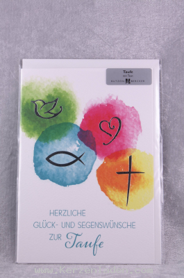 Glckwunschkarte zur Taufe
Text: Auf dem Weg durch das Leben mge dein Schutzengel dich fhren, die Liebe deiner Eltern dich begleiten und der Segen Gottes immer bei dir sein. (Irmgard Erath)