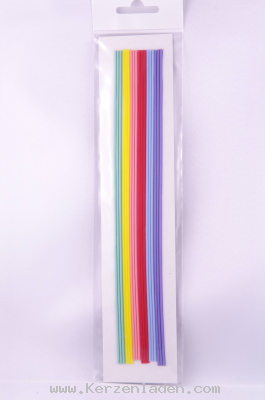 Pastell Verzierwachs Streifen 2x200mm sechs bunte Farben je Farbe 3 Streifen