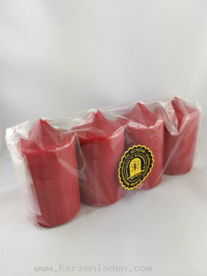 100-60mm Adventskerzen 4er Pack adventrot durchgefrbt