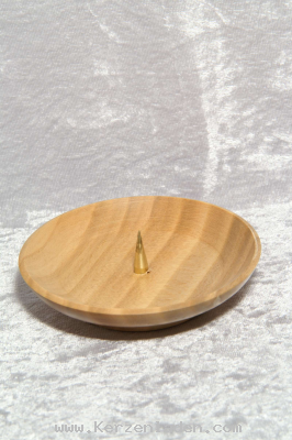 Kerzenstnder Holz/ Kirsche/ Standflche gerade/ Kante nach oben gezogen/ fr Kerzen mit einem Durchmesser bis 60mm/ Holzfarbe und Maserung kann vom Bild abweichen!
