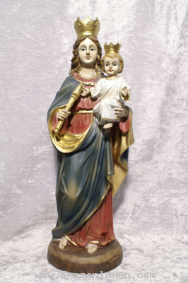 Madonna mit Krone Marienfigur aus Kunststoff bemalt