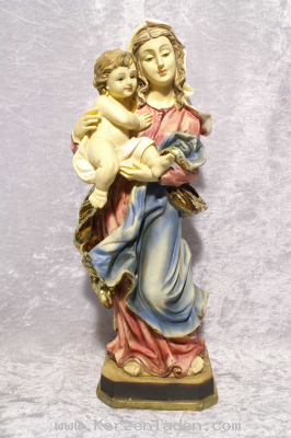 Weidener Madonna mit Kind Marienfigur aus Kunststoff bemalt 