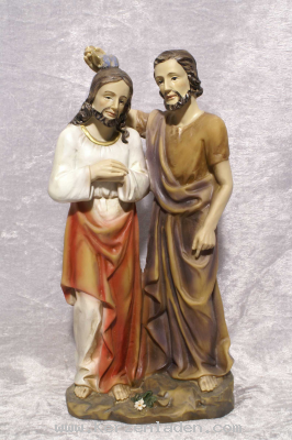 Hl. Johannes der Täufer Heiligenfigur aus Kunststoff bemalt groß