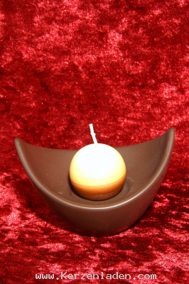 Kerzenleuchter/ Keramik/ Mokka/ Ohne Kerze