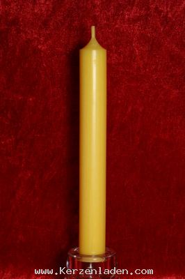 gelb Stabkerze 180x22mm  durchgefärbt aus hochwertigen Parafinwachs erfüllt die Anforderungen nach dem Ral-Gütezeichen RAL-GZ 041 Kerzen