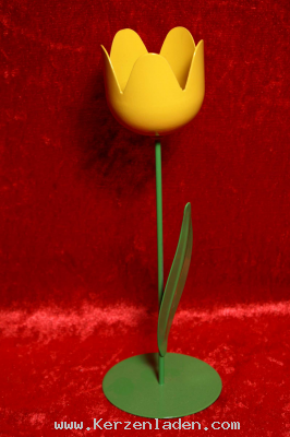 Teelichttulpe aus Metall zum Stellen maisgelb gro