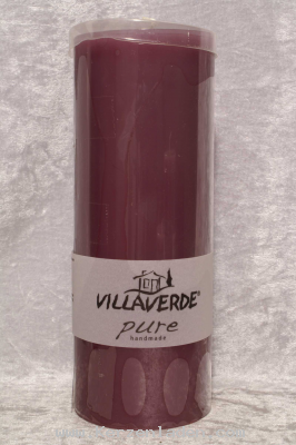 lila Stumpenkerze groß von Villa Verde durchgefärbt handarbeit