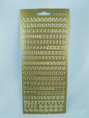 Sticker gold Buchstaben gro rund 8mm
