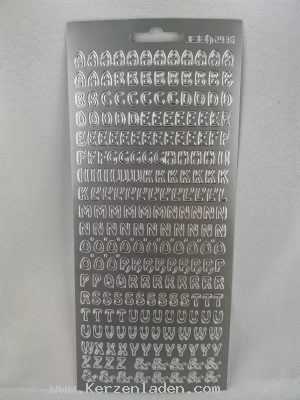 Sticker silber Buchstaben gro rund 8mm