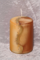 Flgel Zierkerze orange/braun/gold mit Goldglitter
