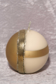 Flgel Zierkerze Kugelkerze Mattgold/Golfstreifen/Goldglitter