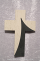 Schieferkreuz mit Kalkstein Einlage zum Hängen