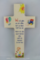 Kinderkreuz Junge Ahornholz bunt bedruckt Spruch: Lieber Schutzengel Wo ich gehe, wo ich stehe, bist du stets bei mir.