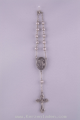 Rosenkranz 10er mit Verschluss hellen Perlen auf der Plakette ist der Hl. Christopherus abgebildet