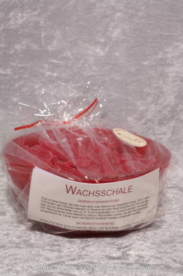 Wachsschale dunkelrot mit 10% Bienenwachs Dies ist eine Kerze bei der man aktiv das Abbrennen begleiten muss. Bitte Gebrauchs- und Sicherheitshinweise beachten