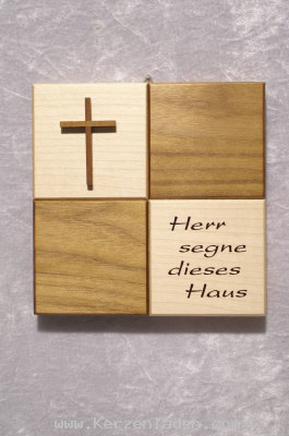 Haussegen Ahorn/Nussbaum dunkle Schrift 