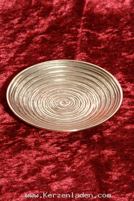 Kerzenständer/ Messing/ Rillenteller