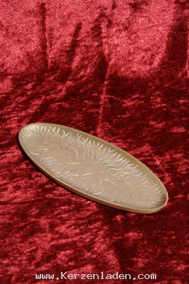 Kerzenständer/ Messing/ matt/ oval/ gemustert