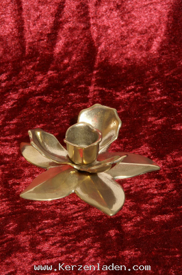 Kerzenständer/ Messing/ glänzend/ Rose/ für Spitzkerzen