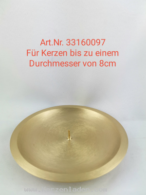 Kerzenteller Messing vernickelt matt für Kerzen bis einem Durchmesser von 8cm