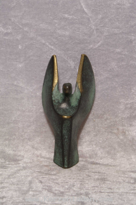 Bronze Engel grün patiniert