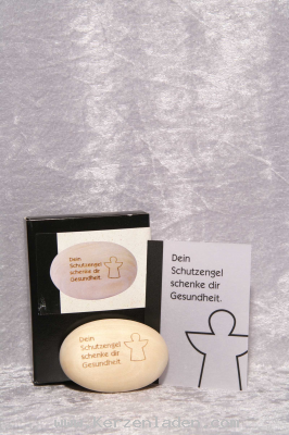 Schutzengel-Handschmeichler aus echtem Lindenholz/ Dein Schutzengel schenke dir Gesundheit/ in schöner Geschenkverpackung