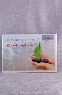 Glückwunschkarte zur Konfirmation mit Text
Text: Vertrau auf Gottes Segen! Er schenkt dir Kreativität und Ausdauer. Er ist dein Schutz auf deinem Lebensweg. (Heidi Rose)