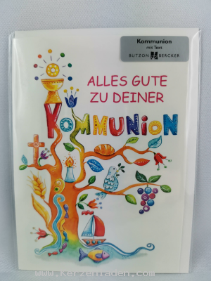 Kommunionkarte mit farbigem Kuvert
Text auf dem Produkt: Die Gemeinschaft mit anderen erfüllt unser Herz mit Freude und Zuversicht. Die Gemeinschaft mit Jesus erfüllt es mit Licht und Liebe. (Irmgard Erath) 