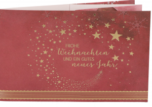 Teelichtkarte - Frohe Weihnachten und ein gutes neues Jahr, Weihnachtszeit – Tage der Herzenswärme und Besinnlichkeit. Tage des Lichtes und des Friedens. Tage, die einfach ganz besonders sind. (Heidi Rose)