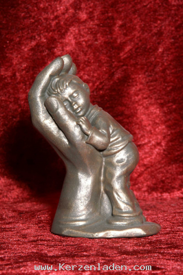 Schützende Hand Junge aus Kunststoff Bronzeoptik