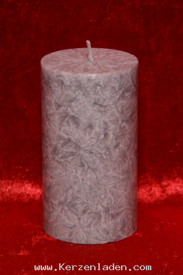 Stearin-Stumpen 90x50mm grau durchgefärbt/ aus 100% pflanzlichem Stearin, einem nachwachsenden Rohstoff, der aus dem Fruchtfleisch der Ölpalme gewonnen wird/ brennen ruß- und tropffrei mit ruhiger Flamme