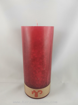 rot Cometkerze - die Stumpenkerze mit dem Blüteneffekt, von Hand gegossen, diese Kerze ca. 6 Mal 4-5 Std. am Stück brennen lassen, sodass sie sich entfalten kann.