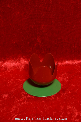 Teelichttulpe aus Metall zum Stellen rubinrot klein