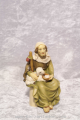 Sitzender Hirte mit Schaf Matteo Holzkrippenfigur der Südtiroler Holzschnitzerei Dolfi Handbemalt