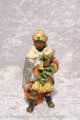 König dunkel Holzkrippenfigur der Südtiroler Holzschnitzerei Dolfi Handbemalt