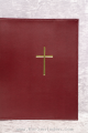 weinrote Einsteckhülle mit Kreuz gold Nappa soft Kunstleder für das neue Gotteslob GROßDRUCK